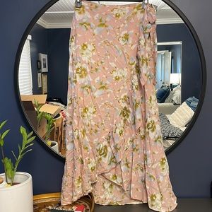 Bali Queen Pink and White Floral Maci Wrap Skirt Size S/M
